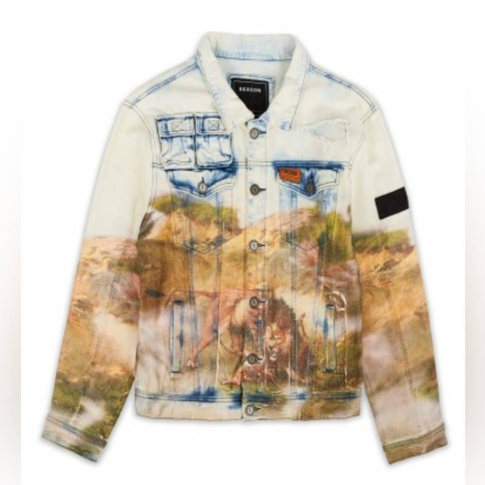 Reason - Lion Denim Jacket Size Large